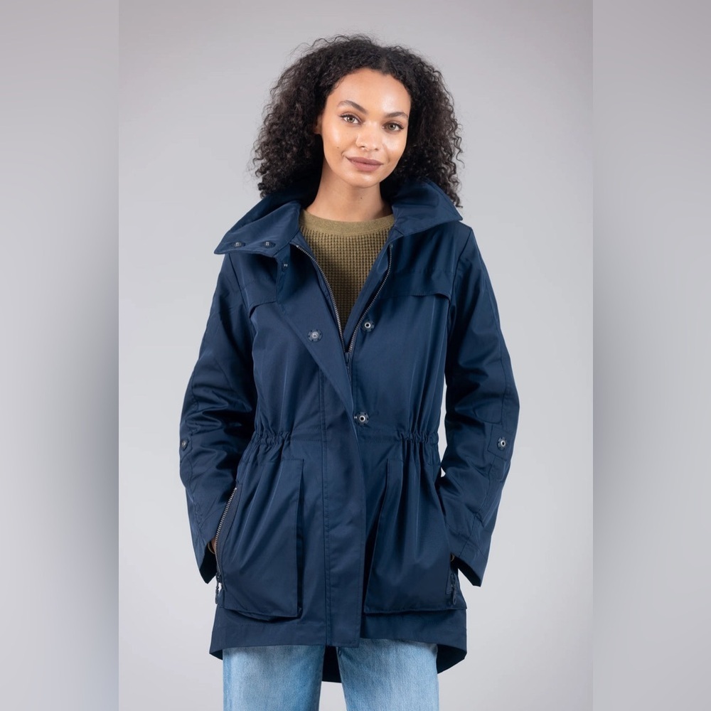 Anthro Millard Fillmore MF-13 Anorak Jacket Navy Hooded Utility Coat Size XS